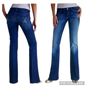 7 For All Mankind Blue Flare & Wide Leg Jeans